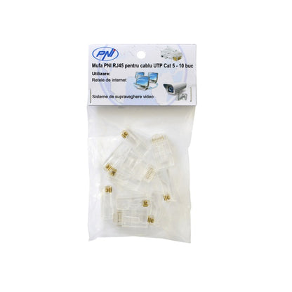 Mufa PNI RJ45 pentru cablu UTP Cat5 set 10 buc