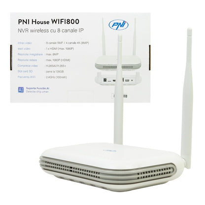 NVR wireless PNI House WIFI800 8 canale 5MP sau 4 canale 4K 8MP prompt vocal