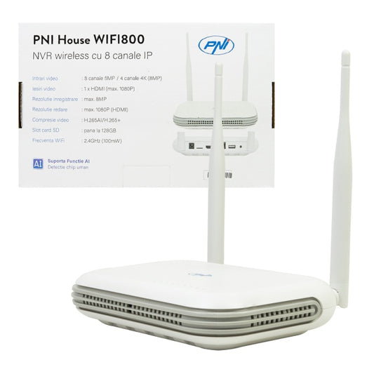 NVR wireless PNI House WIFI800 8 canale 5MP sau 4 canale 4K 8MP prompt vocal