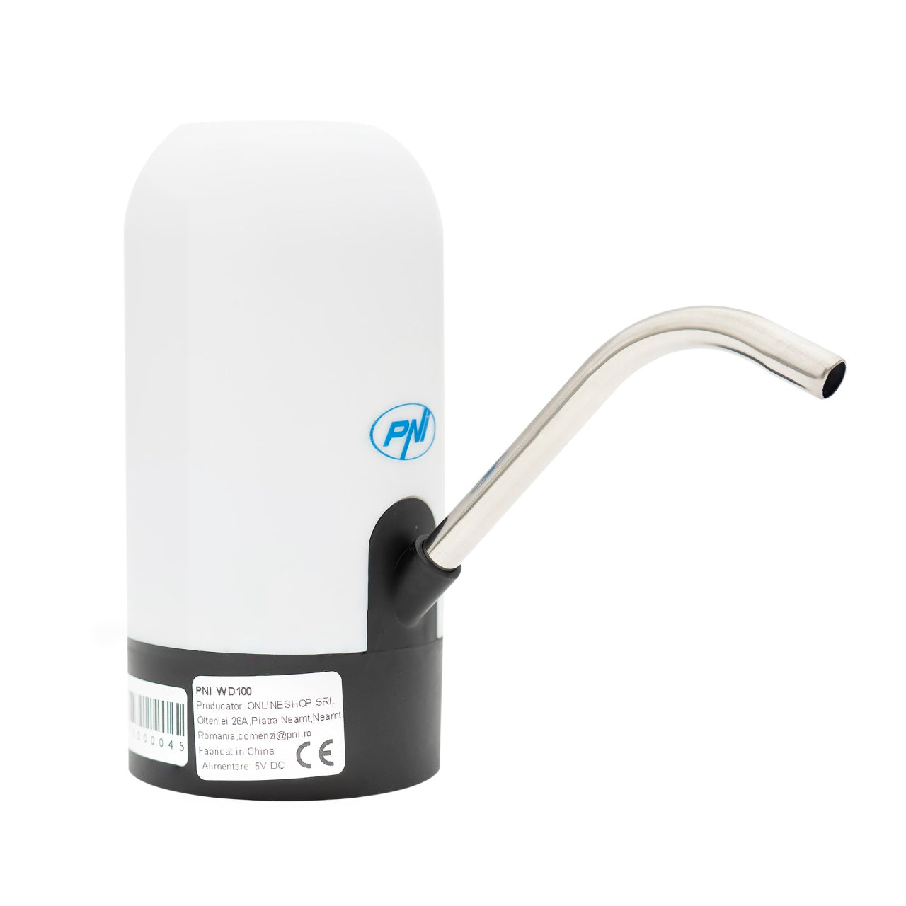 Pachet 2 bucati pompa electrica pentru bidon de apa PNI WD100 incarcare prin USB-C, acumulator 800 mAh, putere 4W
