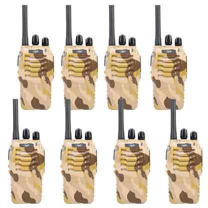 Pachet 8 statii radio portabile PNI PMR R40 CAMO 0.5W, 16 PMR, Li-Ion 1200mAh cu incarcatoare si casti incluse