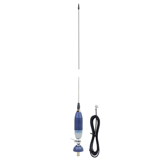Pachet Antena CB Sirio SUPER 9 cu fluture, lungime 155 cm si Sticky Pad Blue inclus