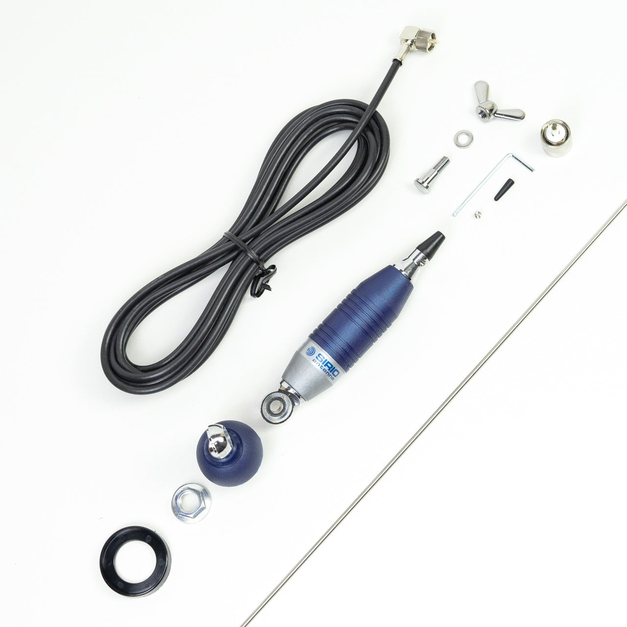 Pachet Antena CB Sirio SUPER 9 cu fluture, lungime 155 cm si Sticky Pad Drapel inclus
