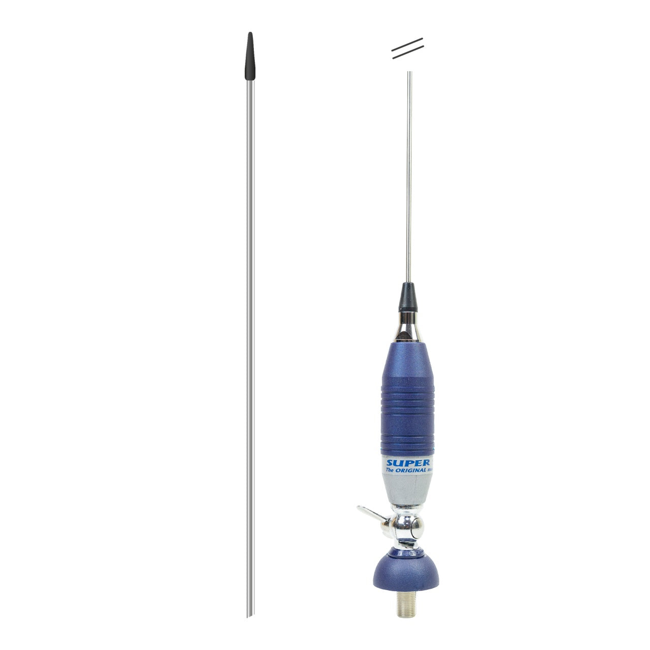 Pachet Antena CB Sirio SUPER 9 cu fluture, lungime 155 cm si Sticky Pad Blue inclus