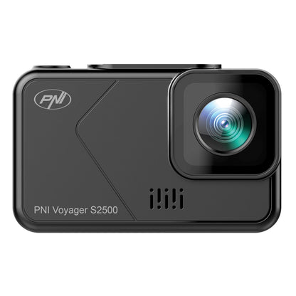 Pachet Camera auto DVR PNI Voyager S2500, WiFi, 4K UHD, ecran 2 inch si card de memorie microSD 128GB inclus