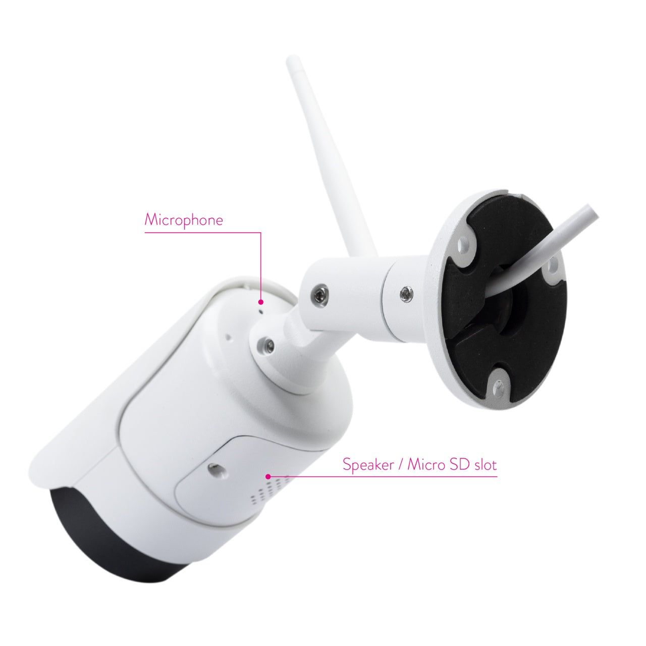 Pachet Camera supraveghere video PNI House IP52 2MP 1080P wireless cu IP + Card de memorie MicroSD PNI 128GB cu adaptor SD