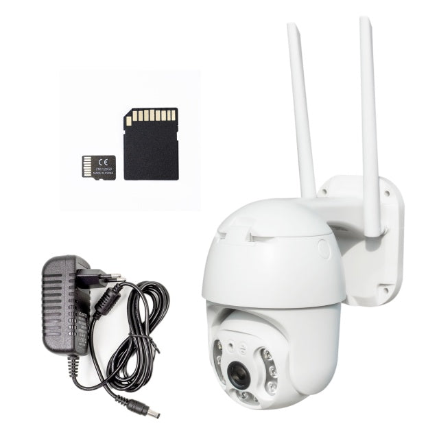 Pachet Camera supraveghere video PNI IP65 live PTZ 5MP, GSM 4G + Card de memorie MicroSD PNI 128GB cu adaptor SD