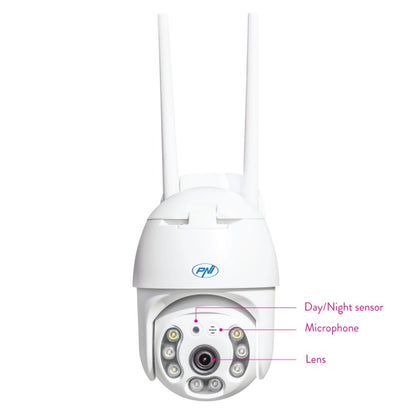 Pachet Camera supraveghere video PNI IP65 live PTZ 5MP, GSM 4G + Card de memorie MicroSD PNI 128GB cu adaptor SD