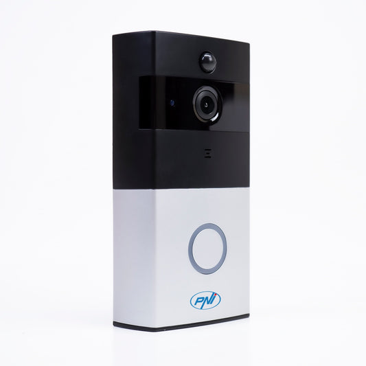Pachet Interfon video inteligent PNI SafeHome PT710B WiFi HD, P2P si cablu USB 2.0 la Micro USB 1m
