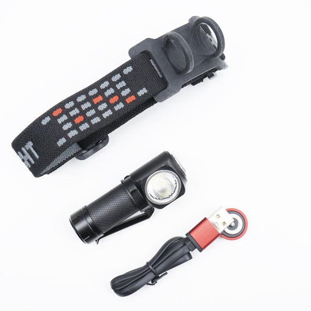 Pachet Lanterna frontala PNI Adventure F75 cu LED 6W, 600 lm, din aluminiu, cu acumulator si alimentator PNI CHG300 cu port USB C, QC3.0, PD3.0, PPS si port USB-A, 30W