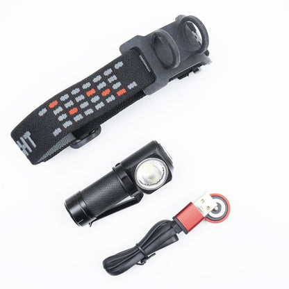 Pachet Lanterna frontala PNI Adventure F75 cu LED 6W, 600 lm, din aluminiu, cu acumulator si alimentator PNI CHG300 cu port USB C, QC3.0, PD3.0, PPS si port USB-A, 30W