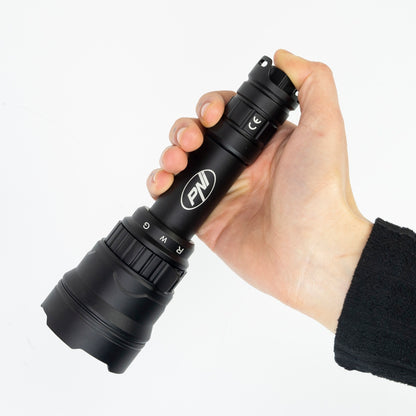 Pachet Lanterna PNI Adventure F300 cu LED in 3 culori, alb, rosu, verde, max. 10W, IPX6 + Sticky Pad Drapel