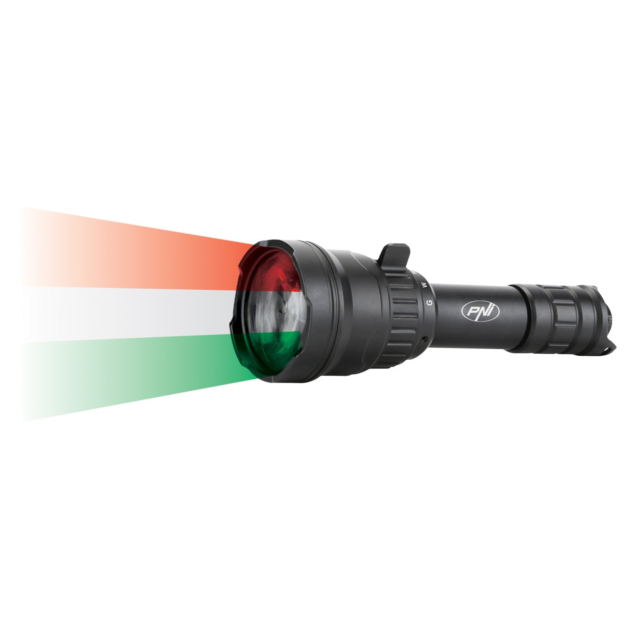 Pachet Lanterna PNI Adventure F300 cu LED in 3 culori, alb, rosu, verde, max. 10W, IPX6 + Sticky Pad Drapel