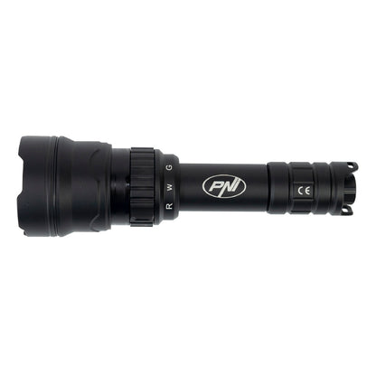 Pachet Lanterna PNI Adventure F300 cu LED in 3 culori, alb, rosu, verde, max. 10W, IPX6 + Sticky Pad Drapel