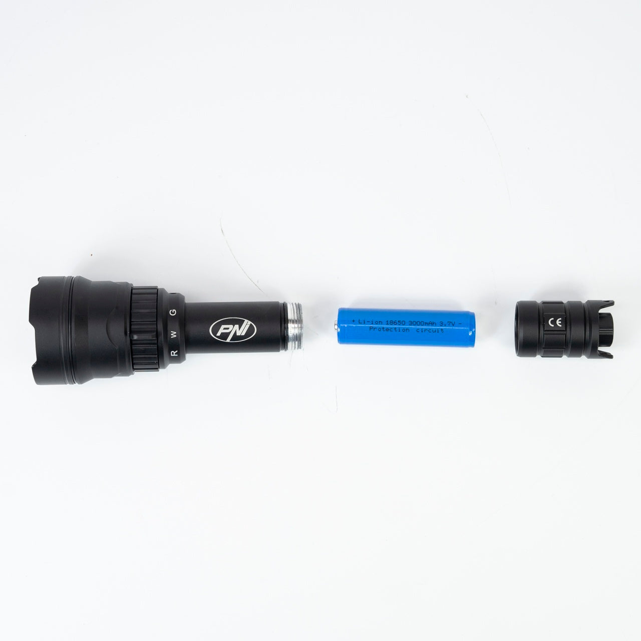 Pachet Lanterna PNI Adventure F300 cu LED in 3 culori, alb, rosu, verde, max. 10W, IPX6 + Sticky Pad Drapel
