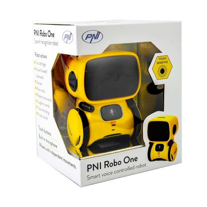 Pachet Robot inteligent interactiv PNI Robo One, control vocal, butoane tactile, galben + Casti Midland Subzero Cod C936.19