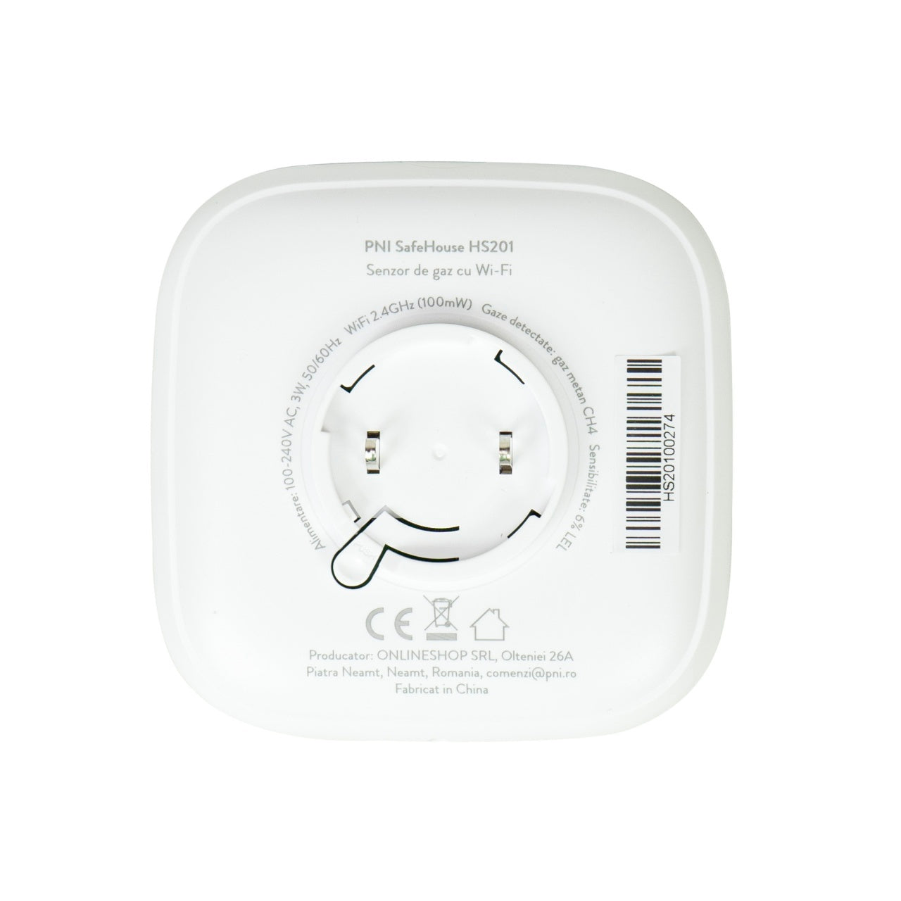 Pachet senzor de gaz metan (CH4) PNI SafeHouse HS201 cu Wi-Fi, Tuya Smart si Sticky Pad Drapel inclus
