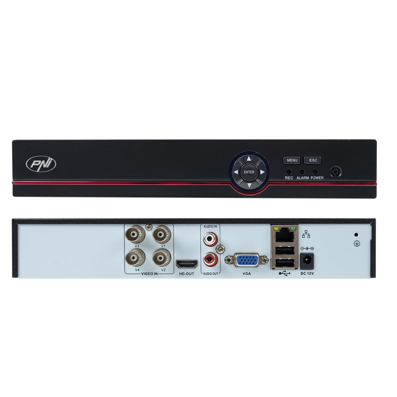 Pachet sistem supraveghere video AHD PNI House PTZ1500 5MP DVR cu 4 camere si Sticky Pad Drapel inclus