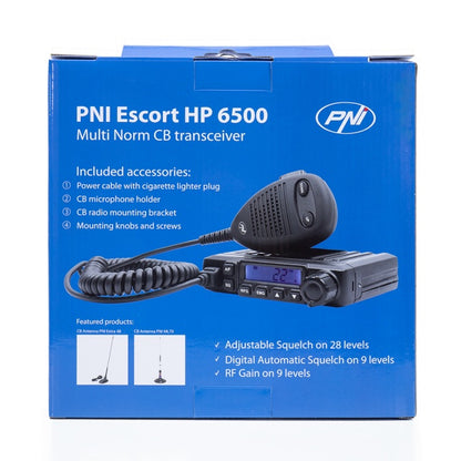 Pachet Statie radio CB PNI Escort HP 6500 ASQ + Antena CB PNI ML145 cu magnet
