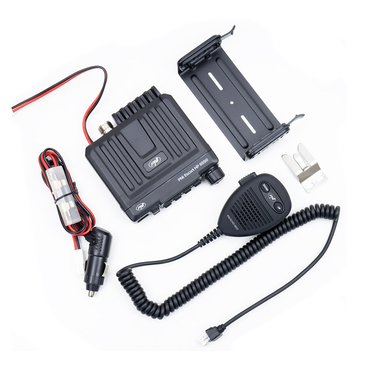 Pachet Statie radio CB PNI Escort HP 6550 cu PNI ECH01 instalat + Antena CB PNI S75 cu magnet