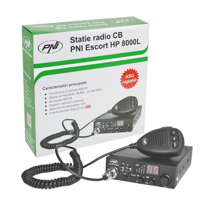 Pachet statie radio CB PNI ESCORT HP 8000L ASQ + Antena CB PNI S75 cu magnet