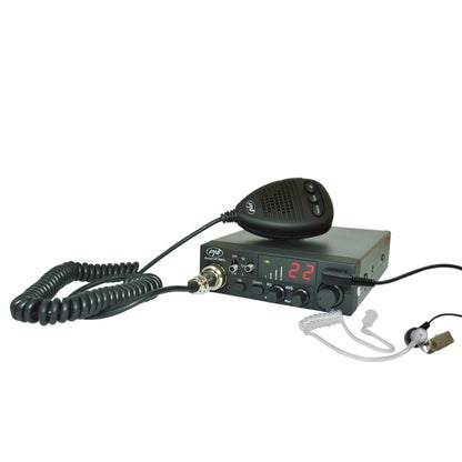 Pachet statie radio CB PNI ESCORT HP 8001L ASQ 4W 12V, 40 canale + Antena CB PNI Extra 40 cu magnet inclus, lungime 45 cm, 30W
