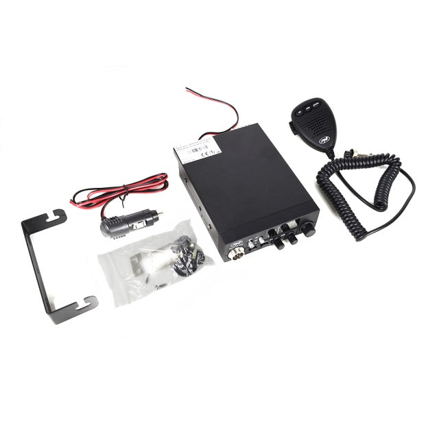 Pachet statie radio CB PNI ESCORT HP 8024, 12V-24V ASQ + Antena CB PNI S75 cu cablu si montura fixa