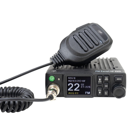 Pachet Statie radio CB PNI Escort HP 8900 ASQ, 12-24V + Antena CB PNI ML100 cu baza magnetica, alimentare 12V/24V, RF Gain, Roger Beep, CTCSS-DCS, Dual Watch