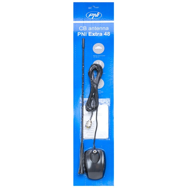 Pachet Statie radio CB PNI Escort HP 8900 ASQ, 12-24V + Antena CB PNI Extra 48 cu baza magnetica, alimentare 12V/24V, RF Gain, Roger Beep, CTCSS-DCS, Dual Watch