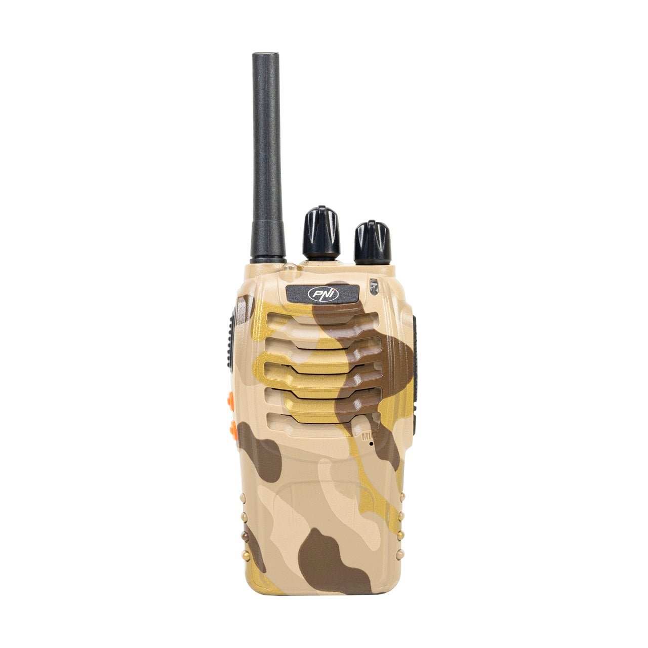 Pachet statii radio portabile PNI PMR R40 Camo 0.5W, 16 canale, ASQ, TOT, monitor, programabila, acumulatori Li-Ion 1200mAh, incarcatoare si casti incluse, set cu 4 buc