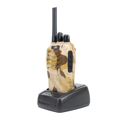 Pachet statii radio portabile PNI PMR R40 Camo 0.5W, 16 canale, ASQ, TOT, monitor, programabila, acumulatori Li-Ion 1200mAh, incarcatoare si casti incluse, set cu 4 buc