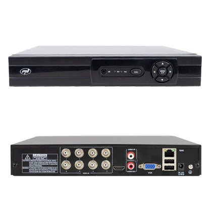 Pachet supraveghere video AHD PNI House AHD880, 8 canale, 5MP - DVR/NVR si 2 camere exterior AHD25, 5MP, dome, IP66