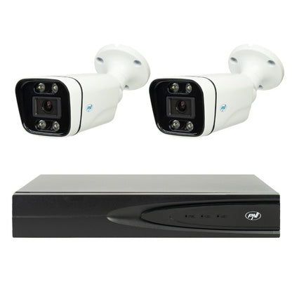 Pachet supraveghere video NVR POE PNI House IP810, 2 camere PNI IP8POE, 8MP si cabluri incluse