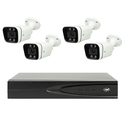 Pachet supraveghere video NVR POE PNI House IP810, 4 camere PNI IP8POE, 8MP si cabluri incluse