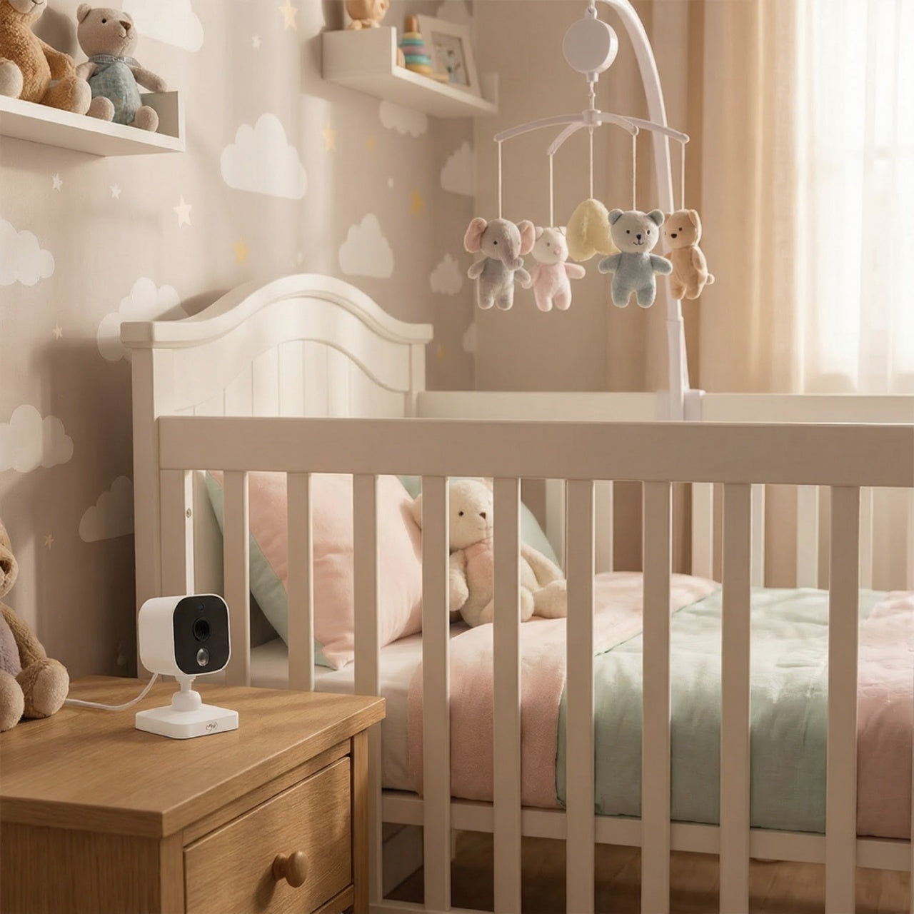 Pachet Video Baby Monitor PNI BM500 ecran 5 inch wireless 2.4 GHz si Sticky Pad Drapel inclus