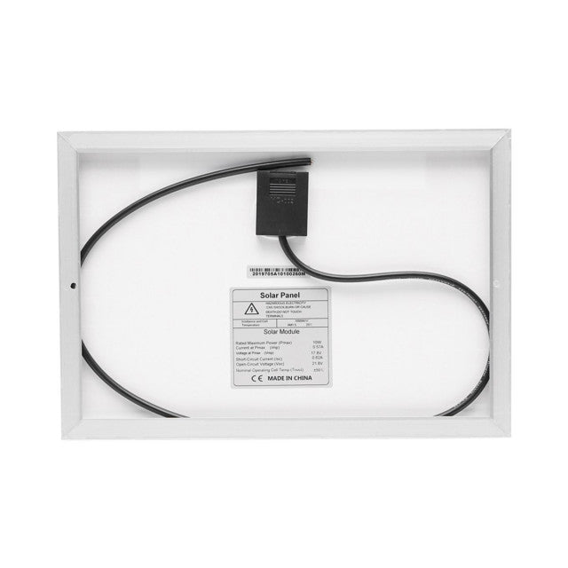 Panou solar 10W fotovoltaic monocristalin cu cablu de conectare 90cm si tensiune maxima 18V 340x240x17mm
