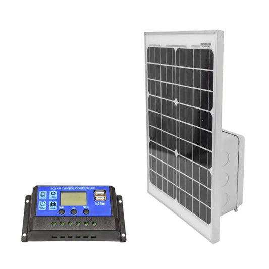 Panou solar 20W 460x350x135mm cu baterie 12V/17Ah, regulator 12/24V 10Ah
