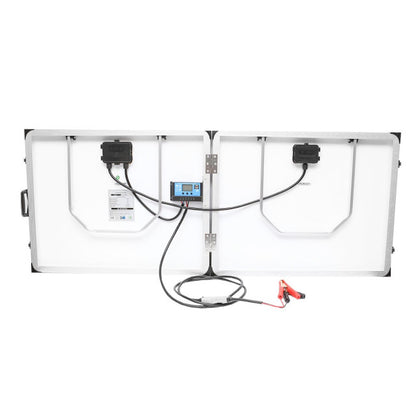 Panou solar tip valiza 120W cu regulator de tensiune 12/24V 20Ah, 2 USB-uri