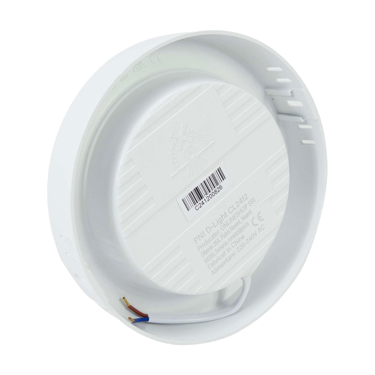 Plafoniera LED PNI D-Light CL2412 12W, rotunda 16.7 cm, 6400K, alimentare 230V, 1320 lm, alb rece