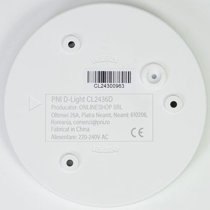Plafoniera LED PNI D-Light CL2436D 36W, dimabila, cu telecomanda, rotunda 41 cm, 3000K-6500K, alimentare 230V, 3600 lm, alb