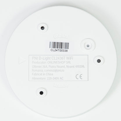 Plafoniera LED PNI D-Light CL2436T Wi-Fi, RGBW, 36W, dimabila, rotunda 41 cm, 3000K-6500K, alimentare 230V, 3600 lm, alb, control din Tuya app