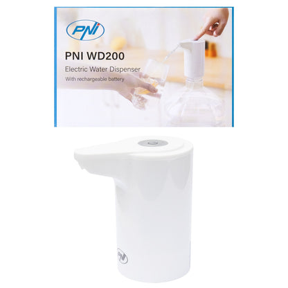 Pompa electrica pentru bidon de apa PNI WD200 incarcare prin USB-C, acumulator 800 mAh