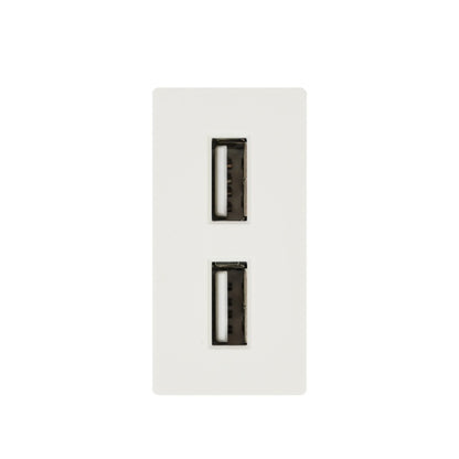 Priza alimentare 2 x USB PNI UB20, 5V 2.4A, max. 12W, modulara, tip F 1/2, montaj incastrat