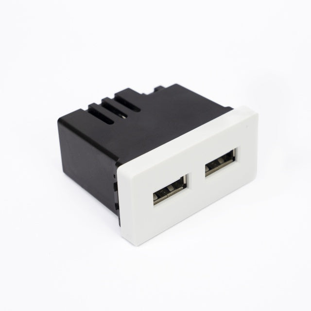 Priza alimentare 2 x USB PNI UB20, 5V 2.4A, max. 12W, modulara, tip F 1/2, montaj incastrat