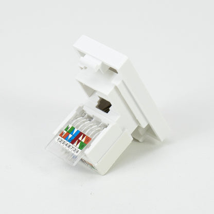 Priza internet PNI RJ45M modulara, CAT5, CAT6, montaj incastrat, alb