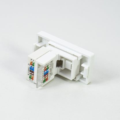 Priza internet PNI RJ45M modulara, CAT5, CAT6, montaj incastrat, alb