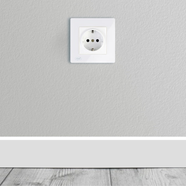 Priza simpla incastrabila PNI WP101 cu rama din sticla, 16A, 3700W, 230V