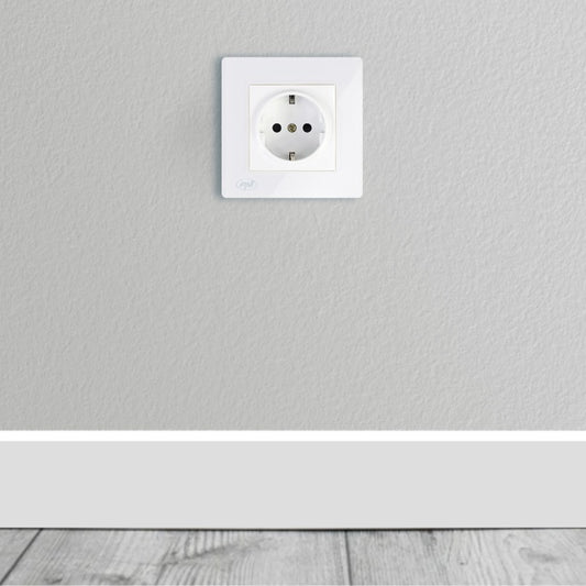 Priza simpla incastrabila PNI WP101 cu rama din sticla, 16A, 3700W, 230V