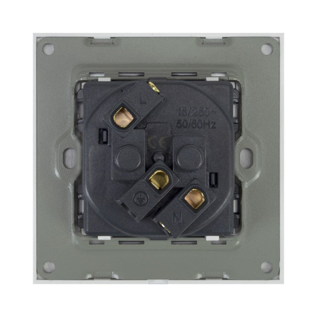 Priza simpla incastrabila PNI WP101 cu rama din sticla, 16A, 3700W, 230V