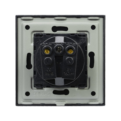 Priza simpla incastrabila PNI WP101B, cu rama din sticla, 16A, 3700W, 230V, negru